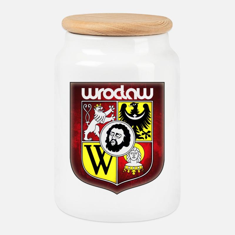 Breslau - Polen - Keksdose mit Holzdeckel - Weiß