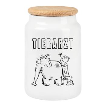 Lustiger Tierarzt I Tiermedizin I Vetmed Geschenk - Keksdose mit Holzdeckel - Weiß - Vorne