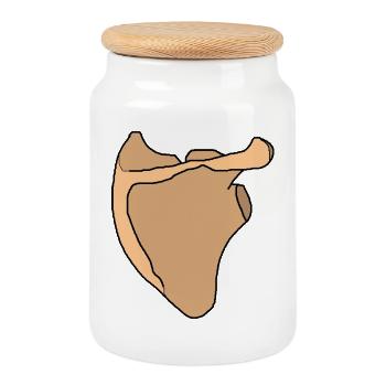 Omoplate scapula anatomie squelette os - Boîte à biscuits avec couvercle en bois - blanc - Devant