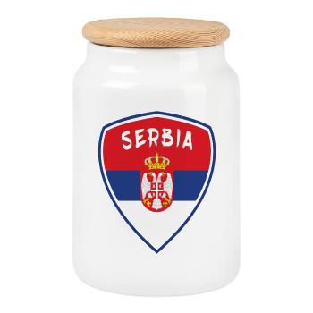 Serbie Armoiries Conception / Cadeau De Belgrade Balkans - Boîte à biscuits avec couvercle en bois - blanc - Devant