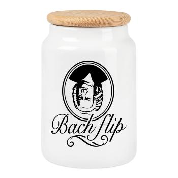 Bach Flip - Cookie Jar with Wooden Lid - white - Front