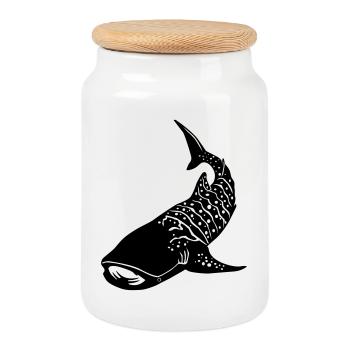 whaleshark 2 - Keksdose mit Holzdeckel - Weiß - Vorne