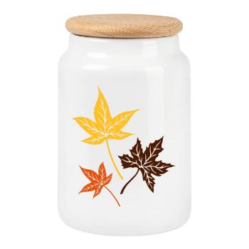 Ahorn Herbstblätter Herbst Blätter - Keksdose mit Holzdeckel - Weiß - Vorne