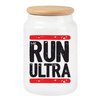Run Ultra - Boîte à biscuits avec couvercle en bois - blanc - Devant