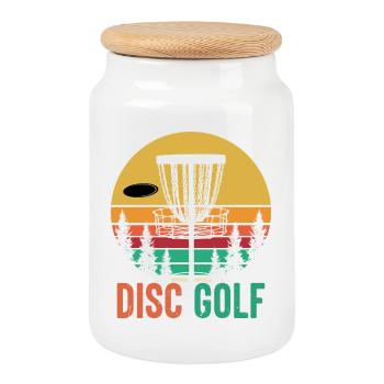 Disc Golf - Keksdose mit Holzdeckel - Weiß - Vorne