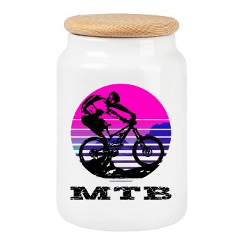 VTT - Boîte à biscuits avec couvercle en bois - blanc - Devant