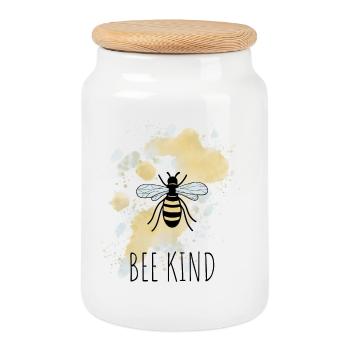 Biene Be Bee Kind - Keksdose mit Holzdeckel - Weiß - Vorne