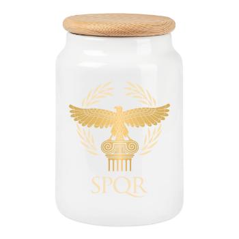 SPQR - Drapeau empire et république Rome antique - Boîte à biscuits avec couvercle en bois - blanc - Devant