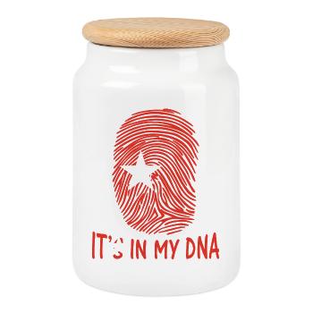 flag of Maastricht it's in my DNA gift idea - Cookie Jar with Wooden Lid - white - Front