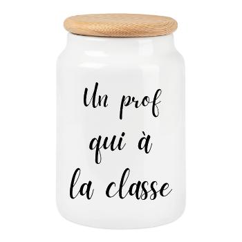 un prof qui a la classe - Boîte à biscuits avec couvercle en bois - blanc - Devant