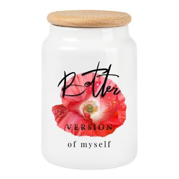 Inspirierender Spruch für Motivation - Keksdose mit Holzdeckel - Weiß - Vorne