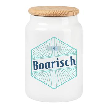 I red Boarisch - Keksdose mit Holzdeckel - Weiß - Vorne