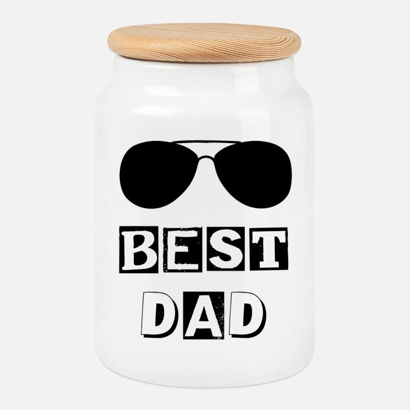 Typografie beste DAD-Lünette - Keksdose mit Holzdeckel - Weiß