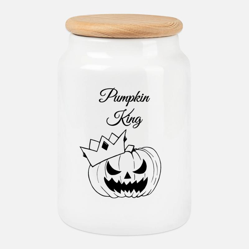 Pumpkin King - Keksdose mit Holzdeckel - Weiß