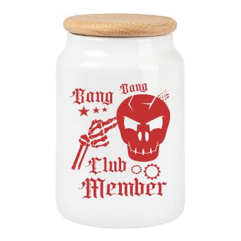 Membre du Bang Bang Club - Boîte à biscuits avec couvercle en bois - blanc - Devant