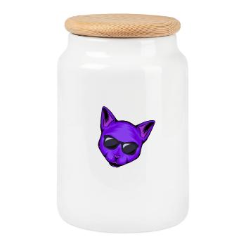 Meilleur Papa Chat au Monde - Boîte à biscuits avec couvercle en bois - blanc - Devant