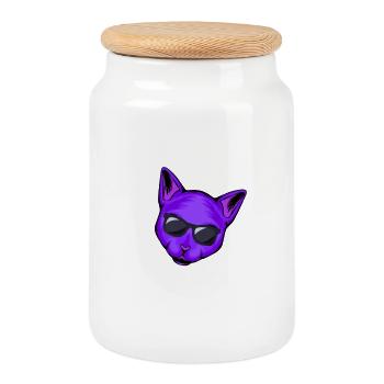 Meilleure Maman Chat violet - Boîte à biscuits avec couvercle en bois - blanc - Devant