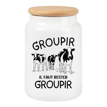 septième compagnie, 7ème compagnie, Chaudard - Boîte à biscuits avec couvercle en bois - blanc - Devant
