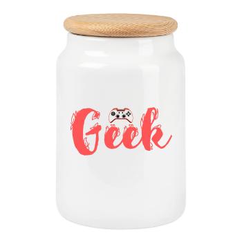 Future Geek Dad Tee - Cookie Jar with Wooden Lid - white - Front