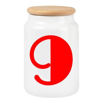 9. 9 ANS. 9e ANNIVERSAIRE. ANNIVERSAIRE 9 ANS - Boîte à biscuits avec couvercle en bois - blanc - Devant