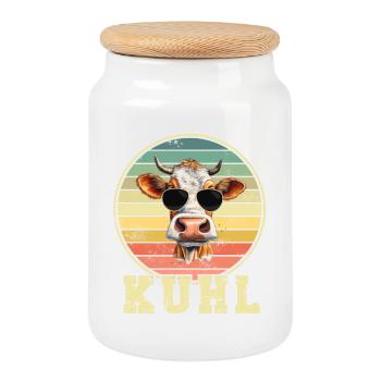 Kuh Kühe - Keksdose mit Holzdeckel - Weiß - Vorne