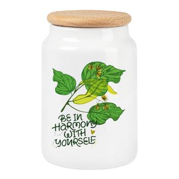 Harmonie, Nature - Boîte à biscuits avec couvercle en bois - blanc - Devant
