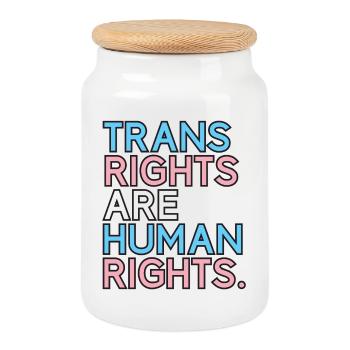 Pride Month LGBT - Trans-Rechte sind Menschenrechte - Keksdose mit Holzdeckel - Weiß - Vorne