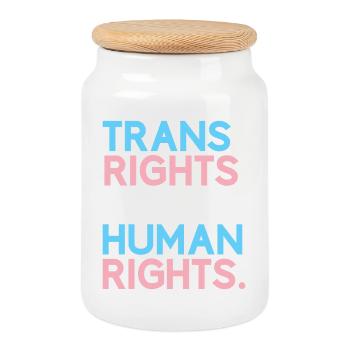 Pride Month LGBT - Trans-Rechte sind Menschenrechte - Keksdose mit Holzdeckel - Weiß - Vorne