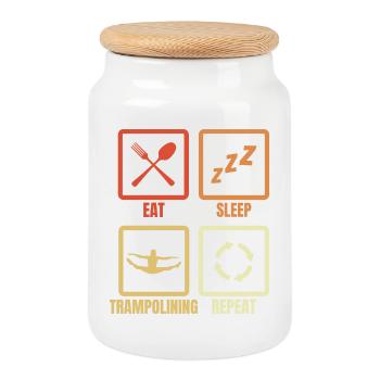 Manger Sommeil Trampoline Répéter - Boîte à biscuits avec couvercle en bois - blanc - Devant