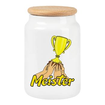 Le design Meister - Boîte à biscuits avec couvercle en bois - blanc - Devant