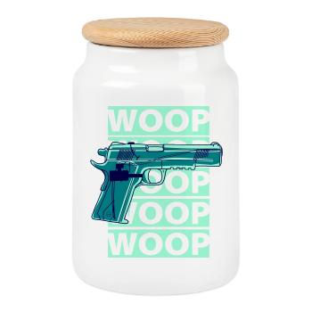 Woop Water Pistol - Cookie Jar with Wooden Lid - white - Front