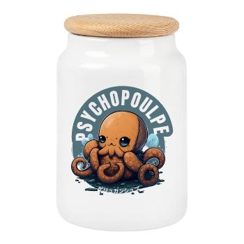 Psychooctopus Ocean Kawaii - Cookie Jar with Wooden Lid - white - Front