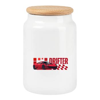 Drift Urbain Mange Dormir Répéter - Boîte à biscuits avec couvercle en bois - blanc - Devant