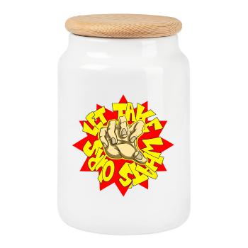 Ltwo - Cookie Jar with Wooden Lid - white - Front