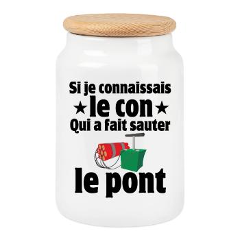septième compagnie, 7ème compagnie, Pitivier - Boîte à biscuits avec couvercle en bois - blanc - Devant
