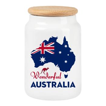 Wunderbares Australien - Keksdose mit Holzdeckel - Weiß - Vorne