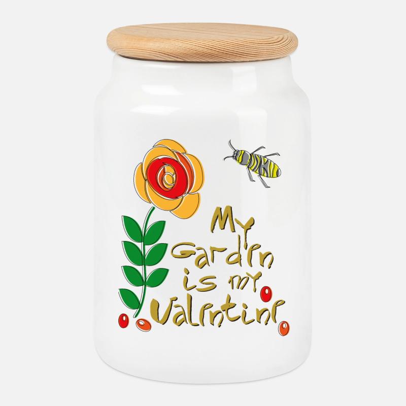 my Garden is my Valentine - Keksdose mit Holzdeckel - Weiß