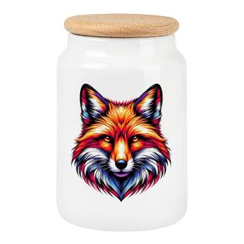 Fuchs - Keksdose mit Holzdeckel - Weiß - Vorne