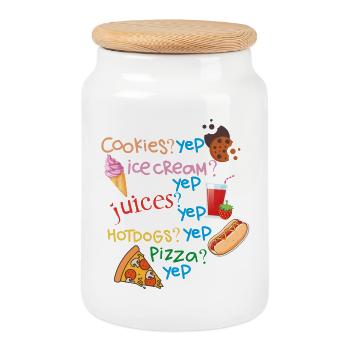 Dictons amusants pour l’anniversaire - Boîte à biscuits avec couvercle en bois - blanc - Devant