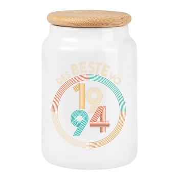 of the BEST of 1994 - the BEST of 1994, birthday - Cookie Jar with Wooden Lid - white - Front