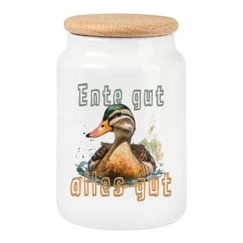 En(t)(d)e bon, tout va bien ? - Boîte à biscuits avec couvercle en bois - blanc - Devant