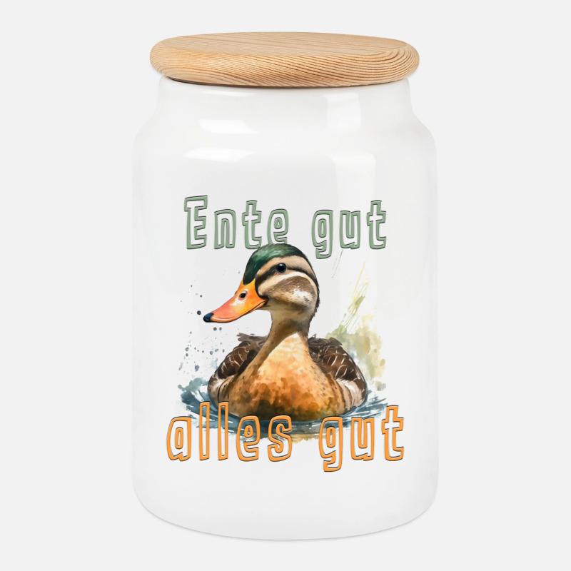 En(t)(d)e gut, alles gut? - Keksdose mit Holzdeckel - Weiß