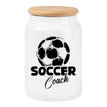 soccer coach Ball Symbol Trainericon Mannschaft - Keksdose mit Holzdeckel - Weiß - Vorne