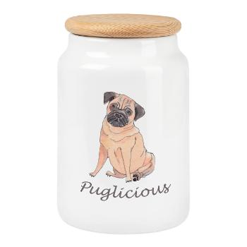 Puglicious - Boîte à biscuits avec couvercle en bois - blanc - Devant