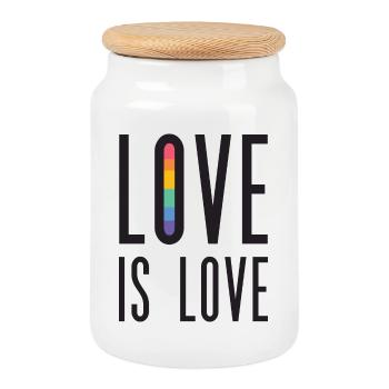 LGBT Pride Month - Liebe ist Liebe - Keksdose mit Holzdeckel - Weiß - Vorne