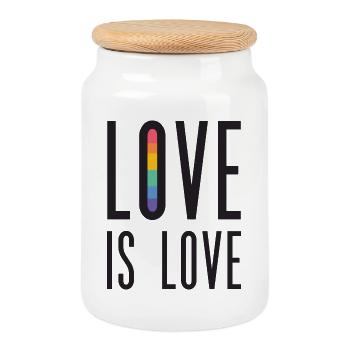 LGBT Pride Month - Liebe ist Liebe - Keksdose mit Holzdeckel - Weiß - Vorne