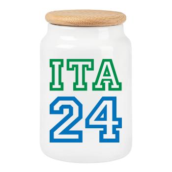 Italie Italien - Boîte à biscuits avec couvercle en bois - blanc - Devant