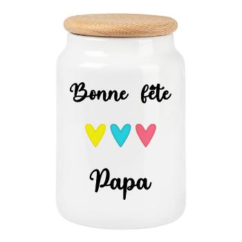 HAPPY FATHER'S DAY. DAD. FATHER's DAY - Cookie Jar with Wooden Lid - white - Front