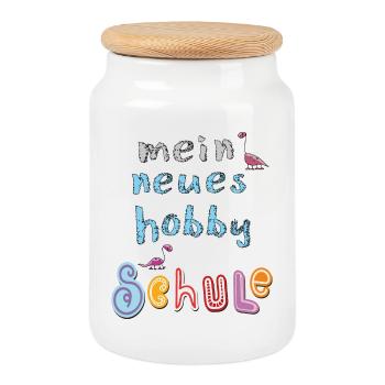 Schule Schulkind - Keksdose mit Holzdeckel - Weiß - Vorne