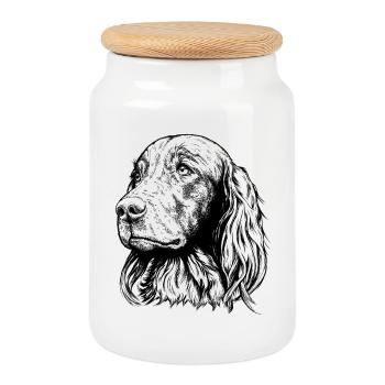 Portrait de setter irlandais - Boîte à biscuits avec couvercle en bois - blanc - Devant